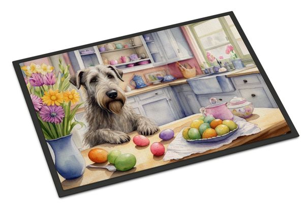 Decorating Easter Irish Wolfhound Doormat Front Door Mat Indoor Outdoor Rugs For Entryway, Non Slip Washable Low Pile, 24H X 36W_maomaolike.com