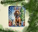 Bloodhound Christmas Reindeer Porcelain Ornament Christmas Tree Hanging Decorations For Home Christmas Holiday, Rectangle, Gift, Multicolor_maomaolike.com