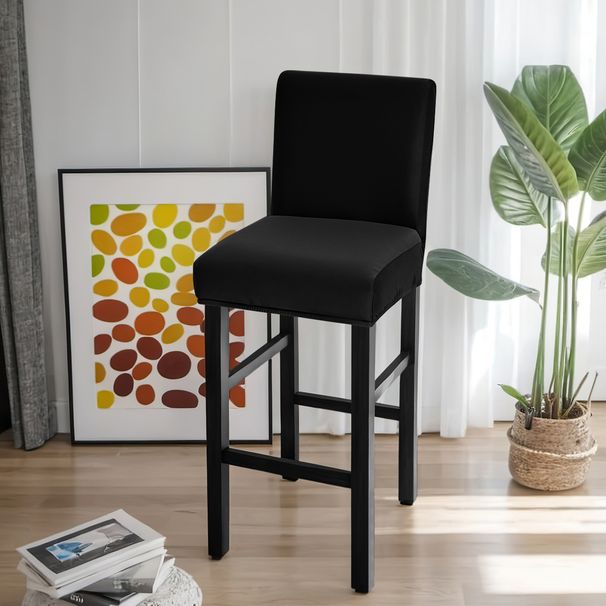 New Cross-border Solid Color Elastic 75D Milk Silk Waterproof Chair Cover High-legged Low-back Chairs, Available For Summer Dropship_maomaolike.com