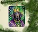 Flat-Coated Retriever King Of Mardi Gras Porcelain Ornament Christmas Tree Hanging Decorations For Home Christmas Holiday, Rectangle, Gift, Multicolor_maomaolike.com