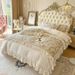 Nordic French Boho French-style Vintage Winter Thickened Milk Four-piece Set, Princess-style Double-sided Plush Lace_maomaolike.com