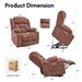 Power Lift Recliner Chair For Elderly, Recliner Chair With Massage & Heat, Electric Leather Lift Recliner Chair For Living Room With Side Pocket, USB & Type-C Charge Port, Red Brown_maomaolike.com