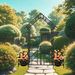 Metal Garden Arch With Gate With Planter W80.71*H97.24 Climbing Plants Support Rose Arch Outdoor Black_maomaolike.com