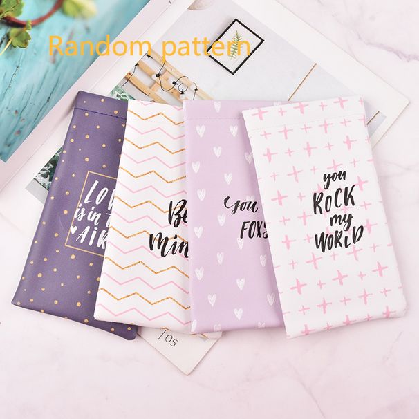 Unisex Leather eyewear bag Eyewear case Flamingo Geometry Eyewear bag Cartoon Eyewear bag bundle pocket_maomaolike.com