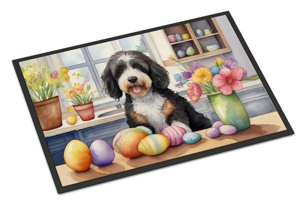 Decorating Easter Bernedoodle Doormat Front Door Mat Indoor Outdoor Rugs For Entryway, Non Slip Washable Low Pile, 24H X 36W_maomaolike.com
