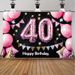 40th Birthday Party Banner - 2D Flat Polyester Backdrop, Wall Hanging Photo Props, Birthday Party Supplies_maomaolike.com