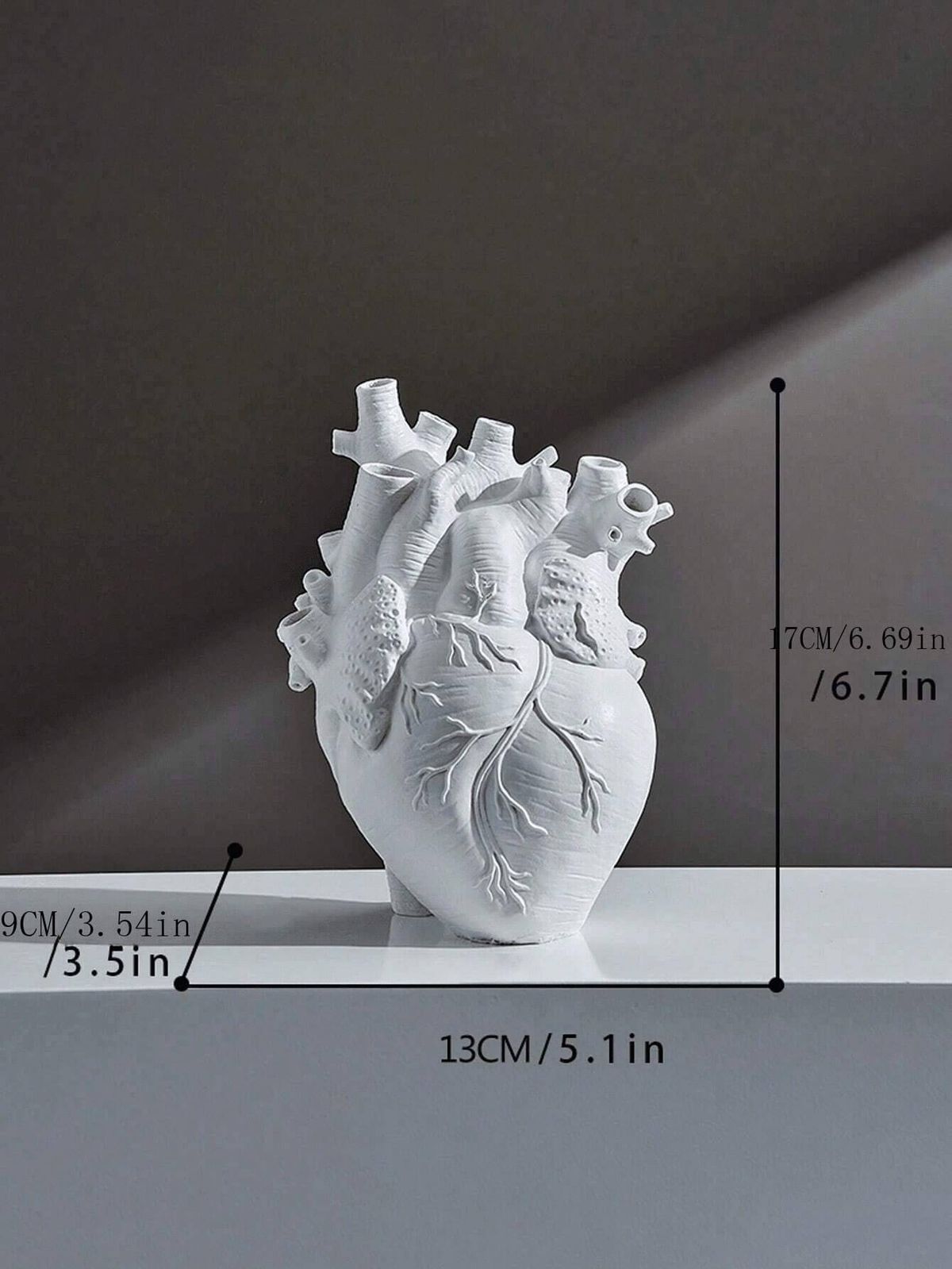 Gothic Anatomical Heart Resin Vase, Realistic Wicked Design, Vintage Decorative Flower Stand For Indoor & Outdoor Use, Gothic Home Decor_maomaolike.com