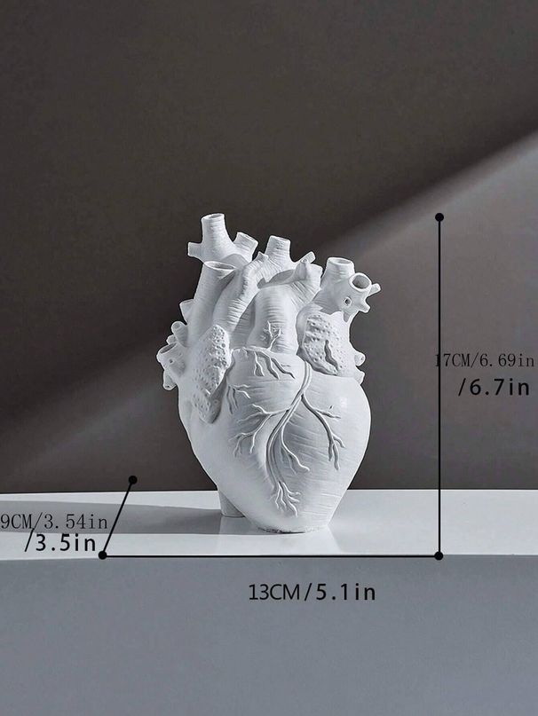 Gothic Anatomical Heart Resin Vase, Realistic Wicked Design, Vintage Decorative Flower Stand For Indoor & Outdoor Use, Gothic Home Decor_maomaolike.com