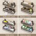 Suction Cup Storage Rack Wall-Mounted No-Drill Toilet Washstand Bathroom Organizer Shelf_maomaolike.com