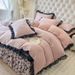 French Style Winter Thickened Milk Velvet Skirt Single Piece Double Layer Lace Trim Three-Piece Dustproof Coral Fleece Bed Cover S_maomaolike.com