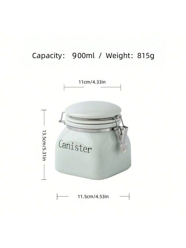900ml Ceramic Airtight Canister With Locking Clasp - Food Storage Jar For Coffee Beans Tea | Moisture & Pest Proof | INS Pantry Organization Essential_maomaolike.com