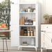 Metal Adjustable 2 Doors Metal Storage Cabinet Kitchen Pantry Cabinet With Adjustable Shelves All Steel Cabinet Locker For Kitchen, Living Room, Dining Room And Office_maomaolike.com