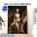 Roaring 20s Flapper Lady Painting Poster, Elegant Vintage Art Deco Style Poster, Glamorous Sequined Dress Figure On Ornate Staircase Brings Retro_maomaolike.com
