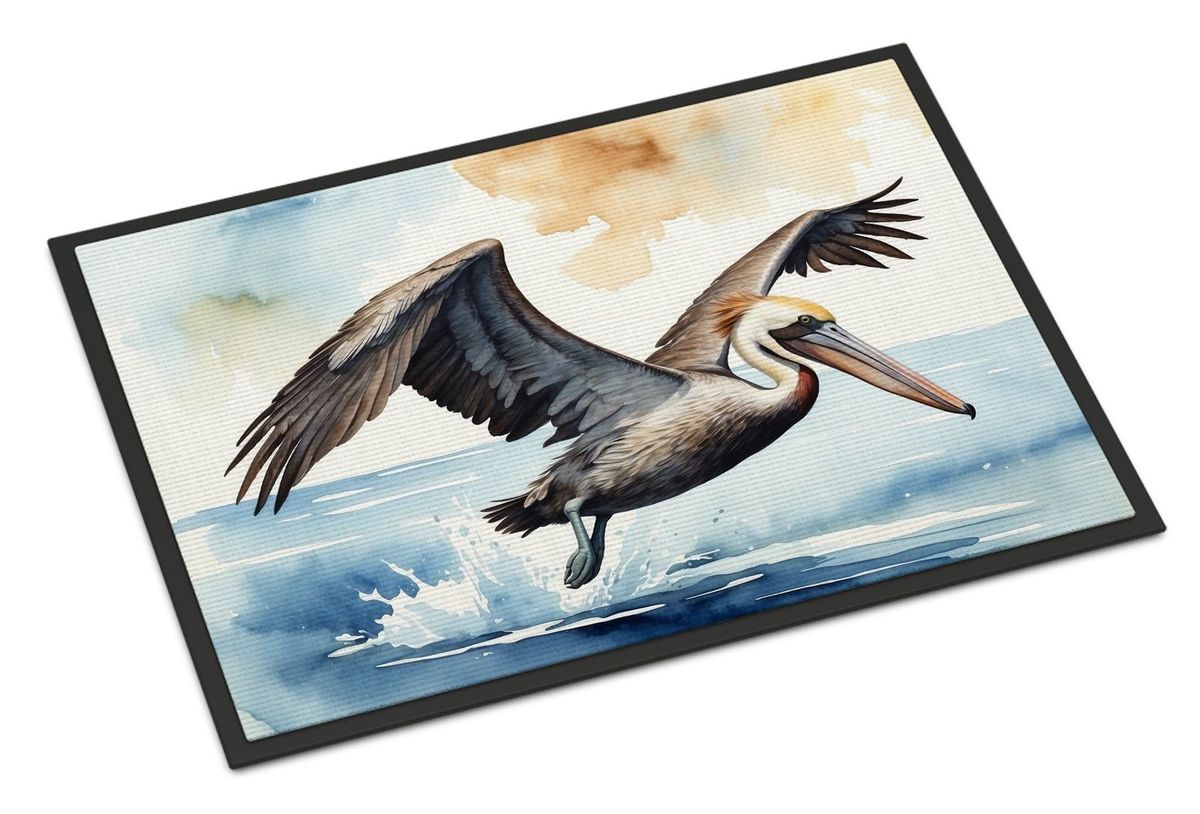 Pelican Diving Doormat Front Door Mat Indoor Outdoor Rugs For Entryway, Non Slip Washable Low Pile, 24H X 36W_maomaolike.com