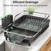 SNTD Expandable Dish Drying Rack For Kitchen Counter, 15.2-22.1 In, Black_maomaolike.com