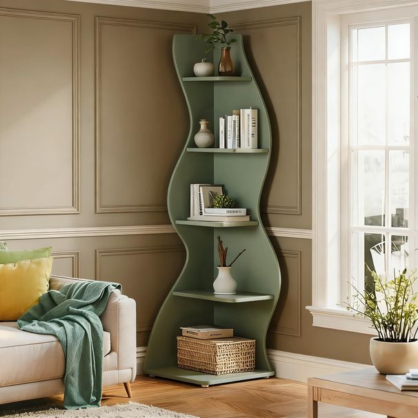 Modern Wall Corner Bookshelf Bookcase_maomaolike.com