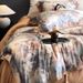 Malochi Ultra Soft Warm Thermal Ice Cream Ultra-fine Denier Tencel Brushed Four-piece Set Naked Sleep Duvet Cover Oil Painting Sty_maomaolike.com