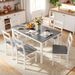 60 Inch Rectangular Dining Table With Solid Rubber Wood Legs Seat Up To 6 Anti-scratch Foot Pads For Kitchen, Dining Table And Restaurants_maomaolike.com