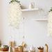 8Pcs Lilacs Artificial Flowers Hanging Flowers Hanging Wisteria Vines White Champagne Syringa Wisteria Vines Silk Lilac Hanging Floral Decoration For Wedding Arch Birthday Party_maomaolike.com
