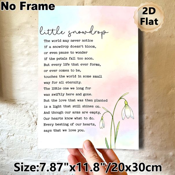 Snowdrop Poem Painting Poster, Gentle Watercolor Floral Poster, Heartfelt Sentimental Verse With Delicate Snowdrop Blooms, Suitable For Cozy Home Wall_maomaolike.com