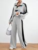 Women's Clothing street casual suit high end design sweatshirt, wide leg pants two piece set_maomaolike.com