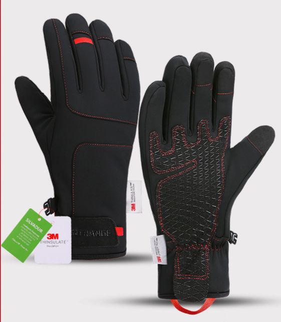 Unisex Ski gloves for men and women Antibacterial 3M Sherry cotton Cycling gloves Windproof waterproof bag Warm winter gloves Touch screen_maomaolike.com