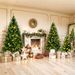 8FT, 6FT, 4FT Pre-Lit Pencil Christmas Trees, 3-set Slim Artificial Christmas Tree With Snow Flocking, Xmas Holiday Decoration Tree, 1455 Branch Tips, 520 LED Lights, 11 Lighting Modes_maomaolike.com