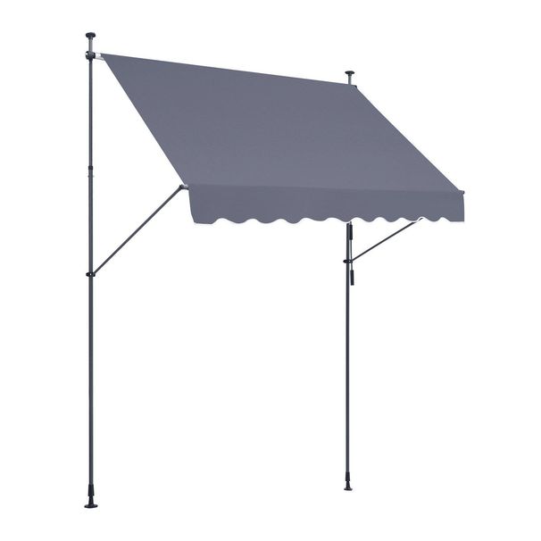 VEVOR 98x47" Patio Awning Retractable Awning Sunshade Shelter With Crank Handle_maomaolike.com