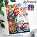 Bicycle With Balloons Themed Painting Poster, Vibrant Watercolor Style Poster, Inspirational "Never Stop Dreaming" Design, Ideal For Living Room_maomaolike.com