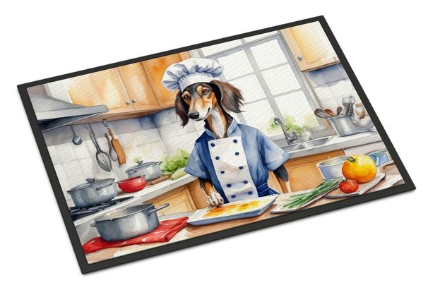 Saluki The Chef Doormat Front Door Mat Indoor Outdoor Rugs For Entryway, Non Slip Washable Low Pile, 24H X 36W_maomaolike.com
