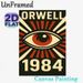 Orwell 1984 All-Seeing Eye Painting Poster, Vintage Retro Bold Graphic Poster, Eye-catching Literary Themed Decor Suitable For Home Study, Library And_maomaolike.com