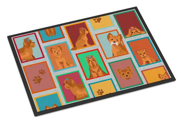 Lots Of Red Yorkie Doormat Front Door Mat Indoor Outdoor Rugs For Entryway, Non Slip Washable Low Pile, 24H X 36W_maomaolike.com