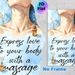 Massage Themed Painting Poster, Soft Watercolor Style Poster, Gentle Neck & Shoulder Artwork With Tiny Flower Bottles, Inspiring Self-care Message_maomaolike.com