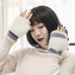 Heating Gloves Children's USB half-finger flip over electric gloves Student's extra thick mink velvet thermal gloves_maomaolike.com