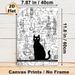 Black Cat & Chemistry Lab Painting Poster, Monochrome Sketch-style Poster, Artistic Design With Lab Glassware And Chemical Formulas, Ideal For Home_maomaolike.com