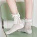 Unisex Hollow thin breathable socks women's mid-tube socks cute lace lace bow socks thin_maomaolike.com