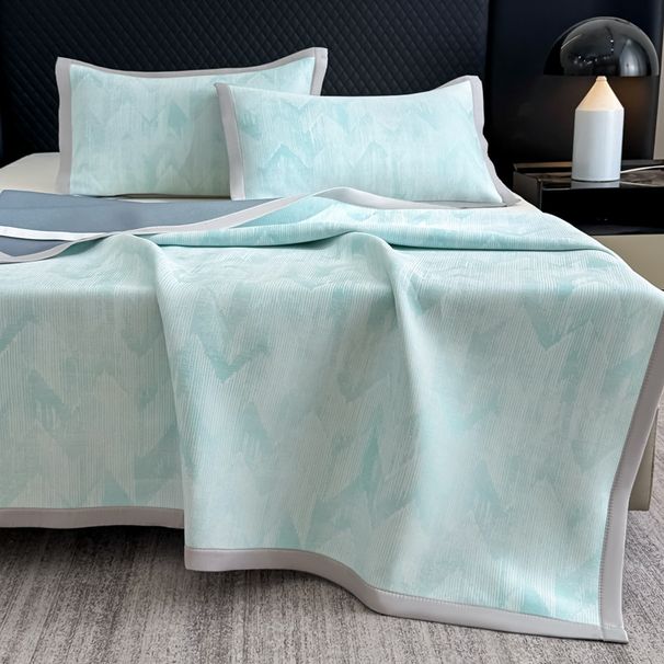 Wholesale PE High-Molecular Ethylene Jacquard Cool Washable Cooling Three-Piece Set Non-Slip Foldable Soft Air Conditioning Mat_maomaolike.com