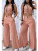 Women's clothing solid color short vest vest drape high waist wide leg pants suit_maomaolike.com