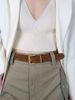 New Luxury Cowhide Leather For Women Adjustable Square Alloy Buckle Waist Belt For Jeans Dress Daily Office Outfit_maomaolike.com