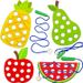 Wooden Lacing Toy,Educational Threading Activity Puzzles,Learning Fine Motor Skill Travel Toy,Wooden Fruit Threading Set For Toddlers Kids_maomaolike.com