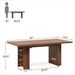 Farmhouse Dining Table Wooden Kitchen Table With Shelves For 6 To 8_maomaolike.com