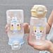 500ML Cute Cat Bottle With Lid Simple Straw Portable Plastic Cup For Kids Outdoor School Travel Drinking Water Bottles_maomaolike.com