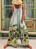 Women's 2023 Summer New Large Fashion Print Loose Strap Wide Leg Jumpsuit_maomaolike.com