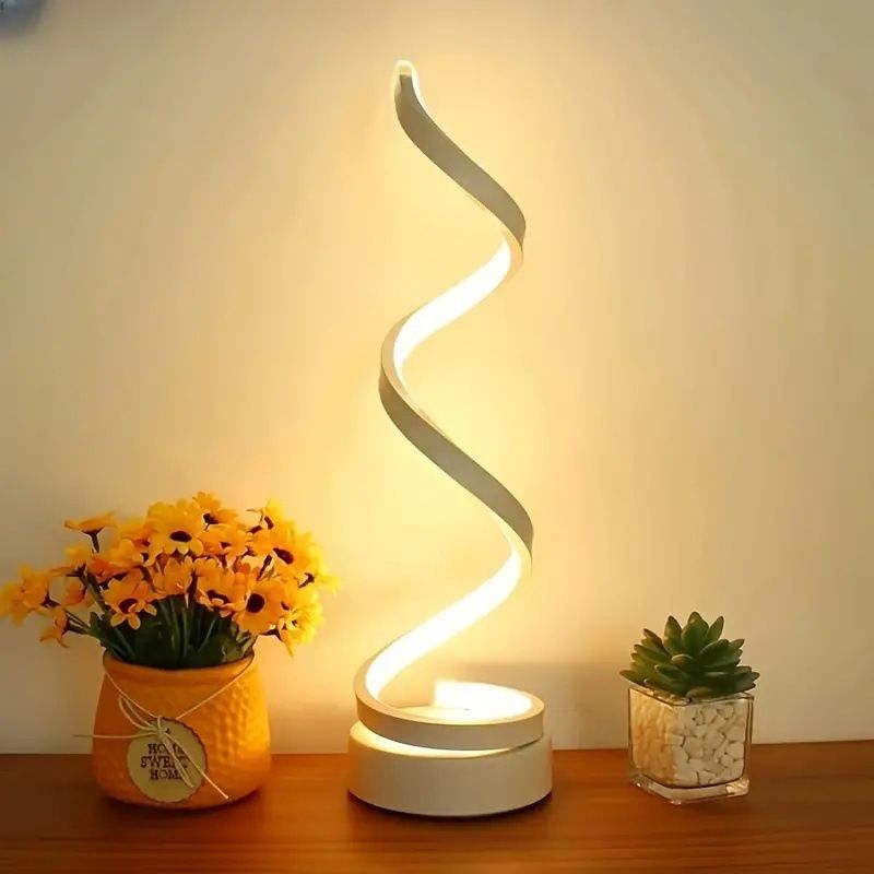 2026 Cross-Border Exclusive Spiral Atmosphere Modern Minimalist Night Light, LED Snake-Shaped Table Lamp, Bedside USB_maomaolike.com