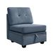 Vintage Modular Sectional Sofa, Convertible Multiple Combination Sofa Couch With Storage, Memory Foam, Vintage Copper Nail Modular Sectionals M-Middle Module BLUE (1 Middle Stool)_maomaolike.com