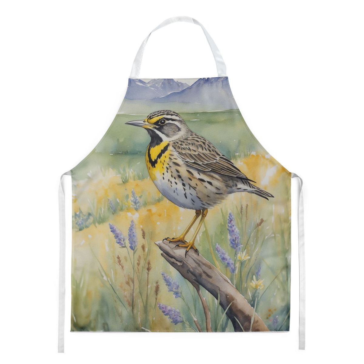 Wyoming Western Meadowlark Apron Cooking Kitchen Server Baking Crafts Gardening For Adult Women Men, Unisex, Large, Multicolor_maomaolike.com