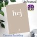 Hej Typography Painting Poster, Minimalist Neutral-toned Text Art Poster, Warm Gentle Decor Ideal For Living Room, Bedroom_maomaolike.com