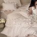 Princess Style Pleated Lace Skin-Friendly Bedding Girly Double Layer Gauze Pure Cotton Four-Piece Set Home Textile Windsor_maomaolike.com