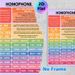 Homophones Educational Painting Poster, Vibrant Color-coded Informative Poster, Clear Homophone Examples To Boost English Language Proficiency, Ideal_maomaolike.com