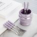 Light Luxury Ins Pearl Fruit Fork Set Creative Colorful Ceramic Storage Jar Household SUS 304 Fork Fruit Fork Jar 6 Forks A Ceramic Jar_maomaolike.com